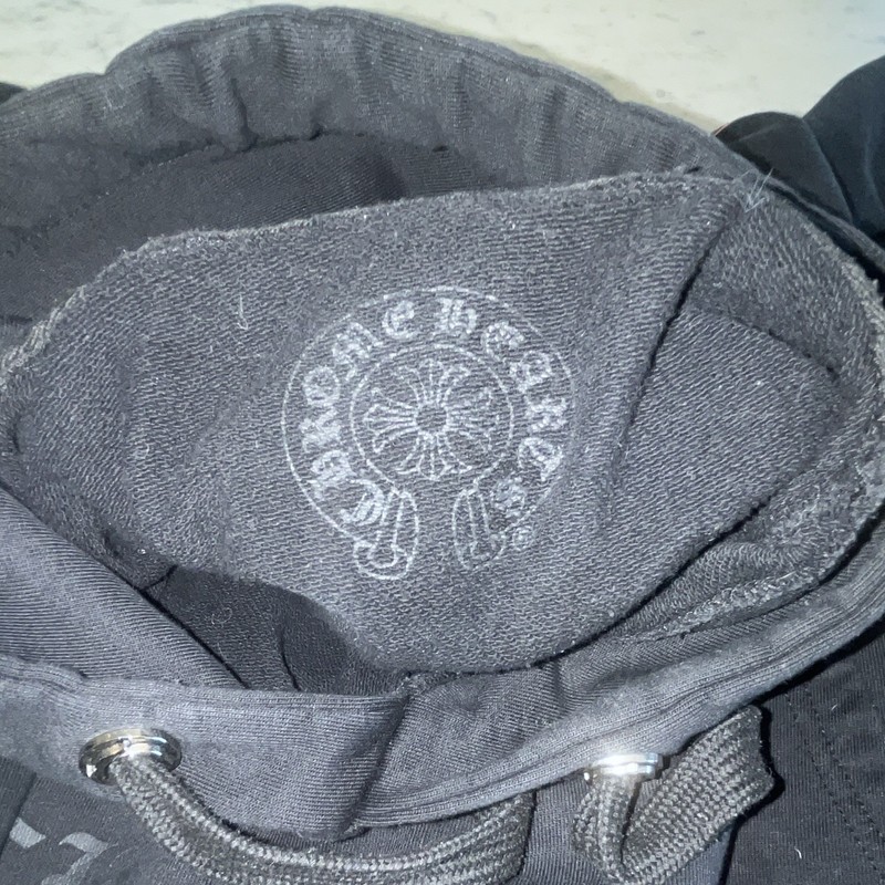 Chrome Hearts Black Pullover Hoodie Size S Multicolor Cross Logo Graphic Pockets gallery