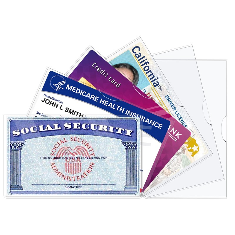 Card Protector Sleeves 6 Pack 31Mil SSN New Medicare Credit Card Holder