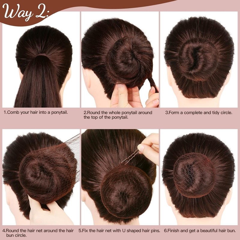 Hair Accessories Set: 20PCS Mesh Hair Nets Invisible and 40PCS U Shaped Hair Pin gallery