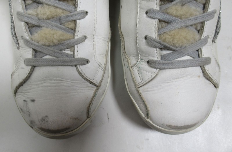 Golden Goose Women's Super-Star Sabot In White Leather and Shearling Lining 7.5 gallery