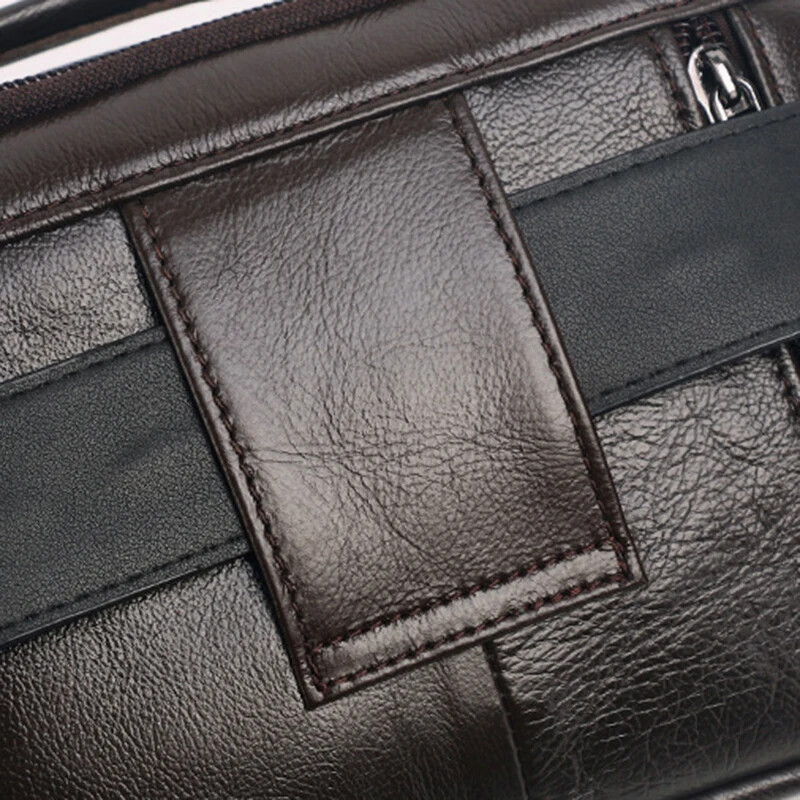 Genuine Leather Cowhide Business Shoulder Messenger Men Briefcase w/Top Handle gallery