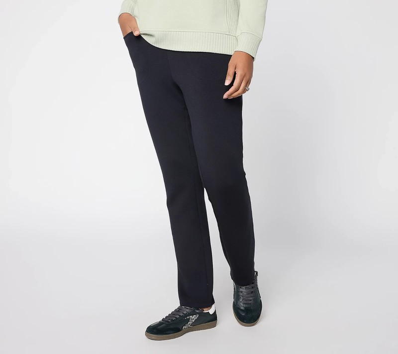 Belle by Kim Gravel Regular ScubaLuxe Slim Straight Pant, Blk Sz S a714148