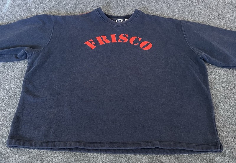 Gap VTG Sweatshirt Sweater “Frisco Coal Miners” Blue Red Y2K Pullover 2XL gallery