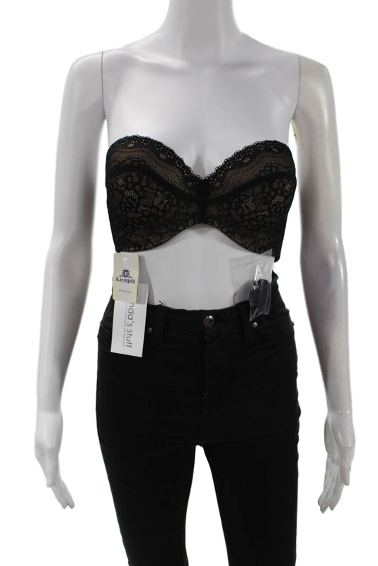 B Temptd Womens Hook Back Lace Strapless Underwired Bra Black Brown Size 34D
