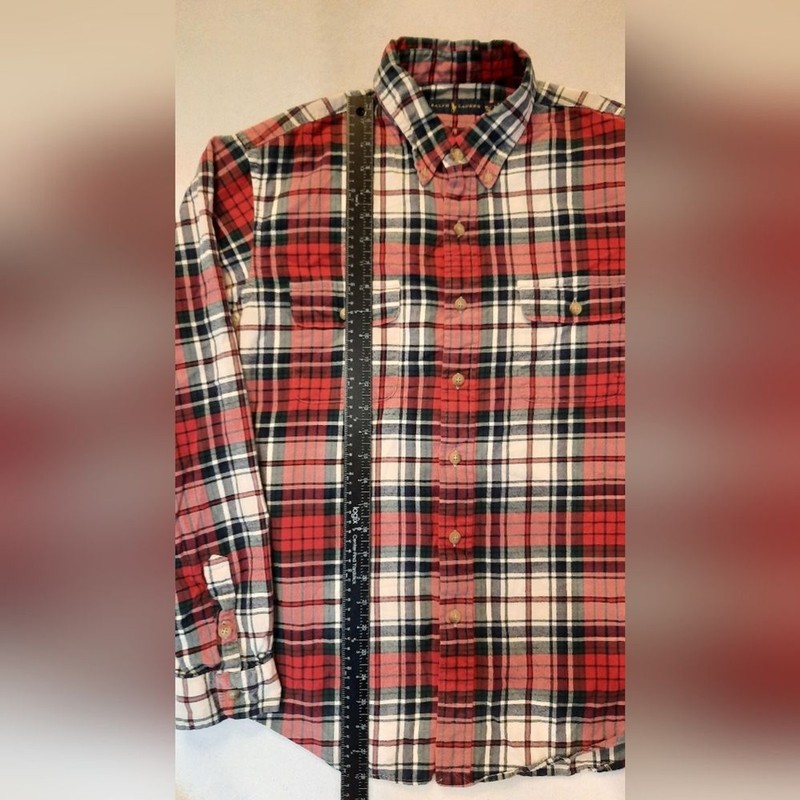 Ralph Lauren Flannel Shirt Mens XL Red Plaid Button Down Preppy Classic City gallery