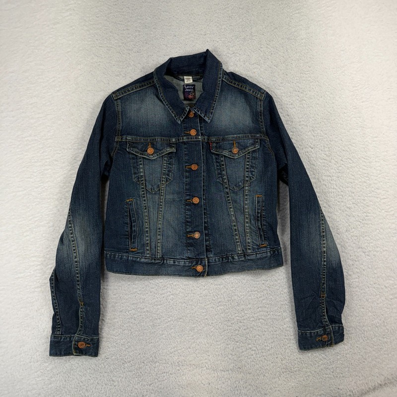 Vintage Levis WPL-423 Original Trucker Jacket Large Womens Long Sleeve Y2K BLUE