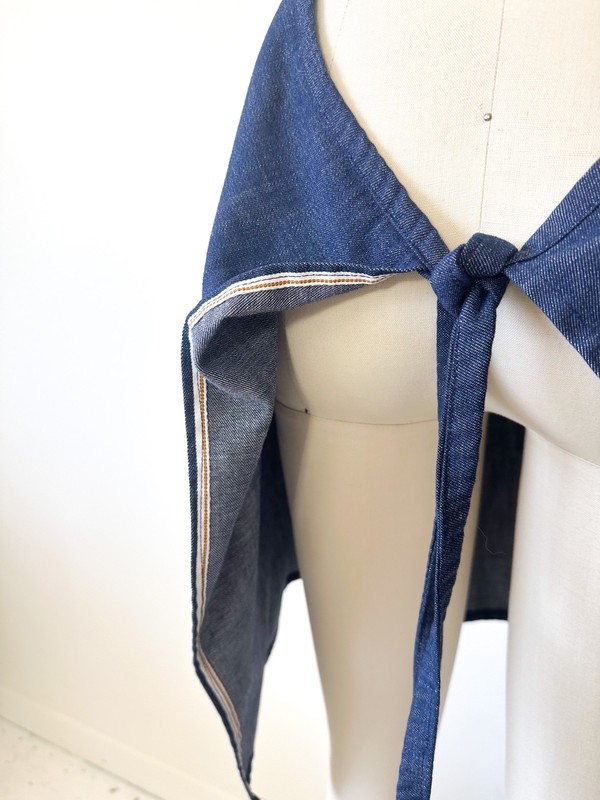 "Factory Apron & Towel Supply" Dark Denim Apron Selvedge Red and White Thread gallery