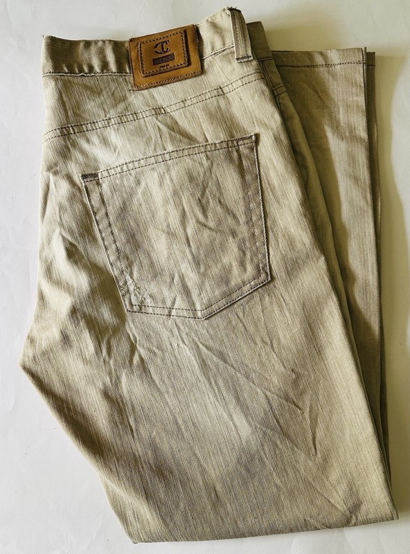 Just Cavalli Italian Men’s Designer Jeans Beige 98% Cotton 2% Spandex Size 38