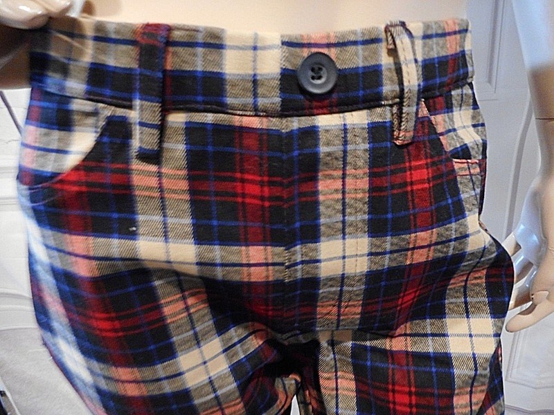 NWT Sunny Girl Slow and Edgy Wins the Race Plaid Pants Sz XL L M Read measure gallery