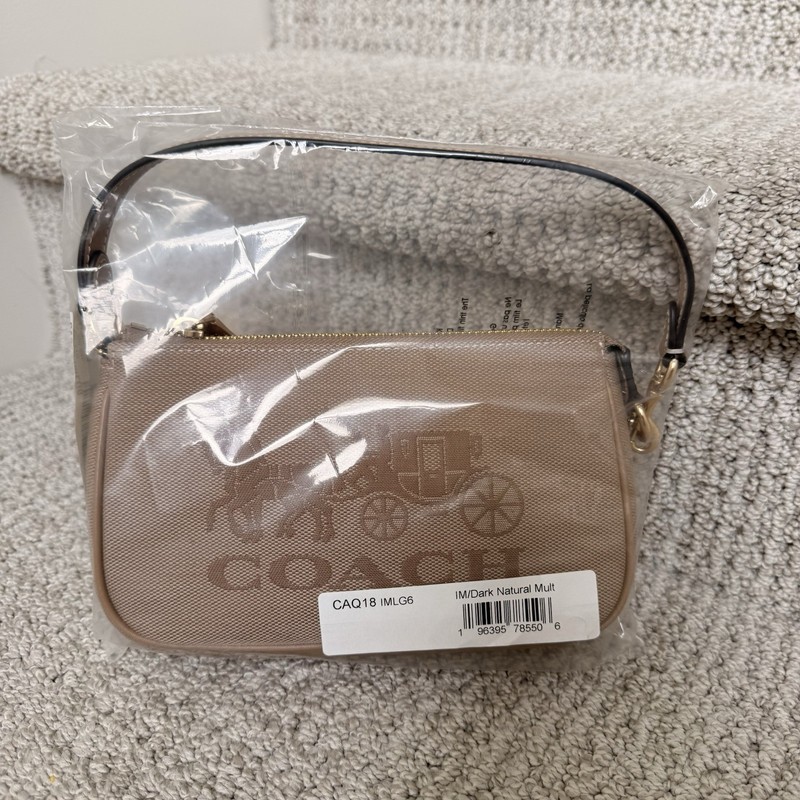 NWT 🍃 COACH Nolita 19 Bag With Horse & Carriage Dark Natural Beige Canvas CAQ18 gallery