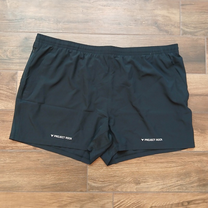 Under Armour Project Rock Training Shorts Mens 3XL Black Ultimate 5 Inch 1384217