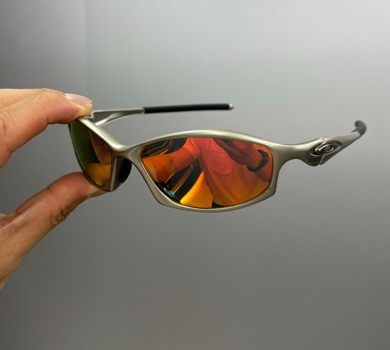 Vintage Oakley X-Metal Hatchet Polarized Sunglasses Red Lens Y2K Silver