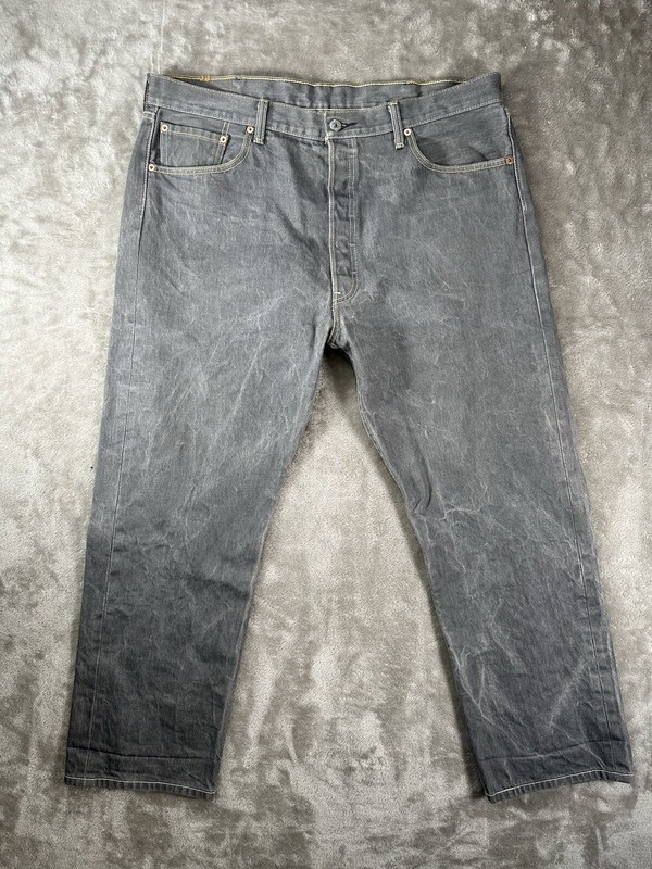 Levis 501 Size 40×30 Button Fly Jeans Straight Leg Color Gray Rigid 1403