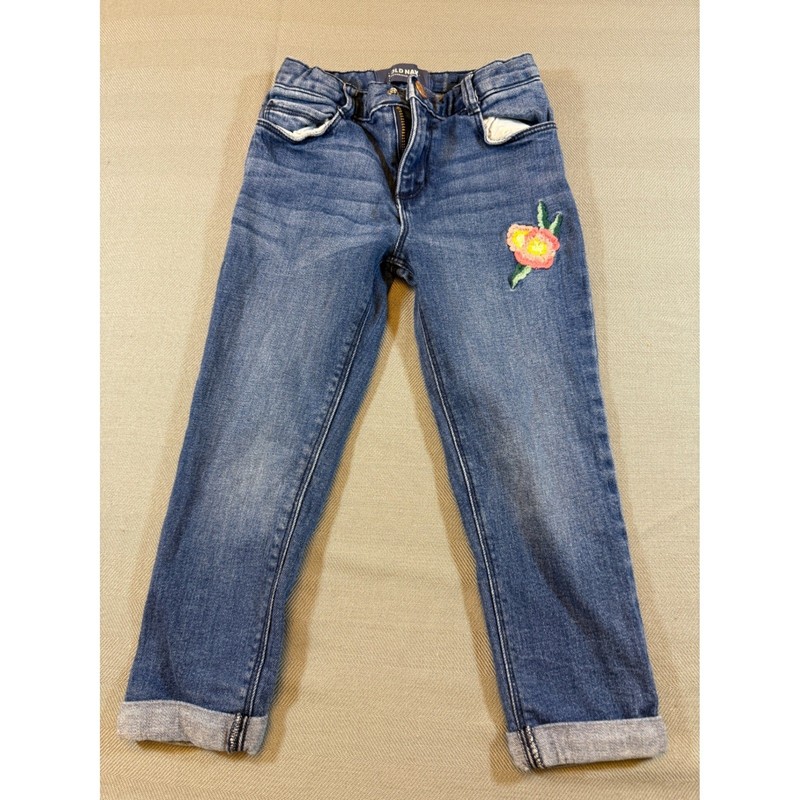 Old Navy Toddler Girls Boyfriend Jeans Floral Embroidered Medium Wash 4T 1799