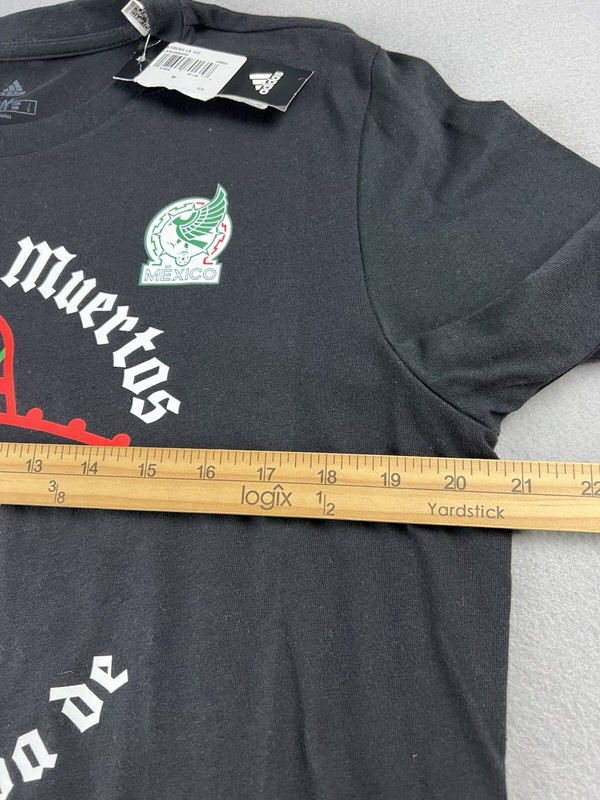 ADIDAS Mexico Team Día De Los Muertos Sugar Skull Sombrero T-Shirt Size M NWT gallery