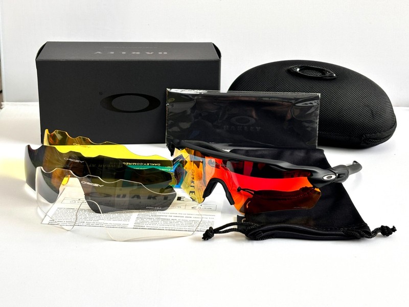 Oakley Radar EV Patn Sunglasses Black Frame Orange Prizm Lenses OO9208 gallery