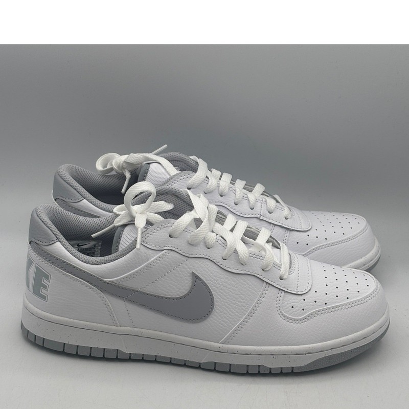 Nike Big Nike Low Shoes Men Size 10 White Wolf Grey Basketball 355152-106