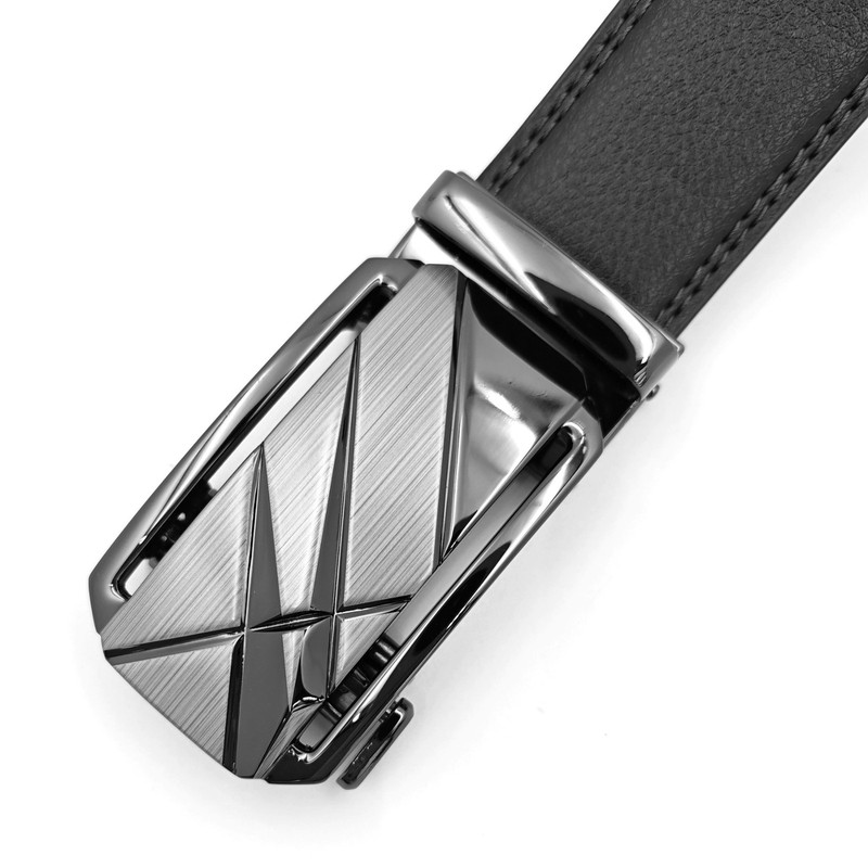 Genuine Leather Mens Ratchet Belt Belts For Man Adjustable Automatic Buckle gallery