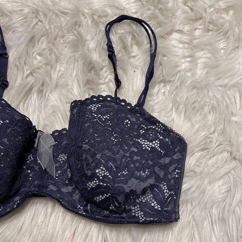 b temptd by Wacoal 32DD Bra Blue Balconette Underwire Back Closure 953144 gallery
