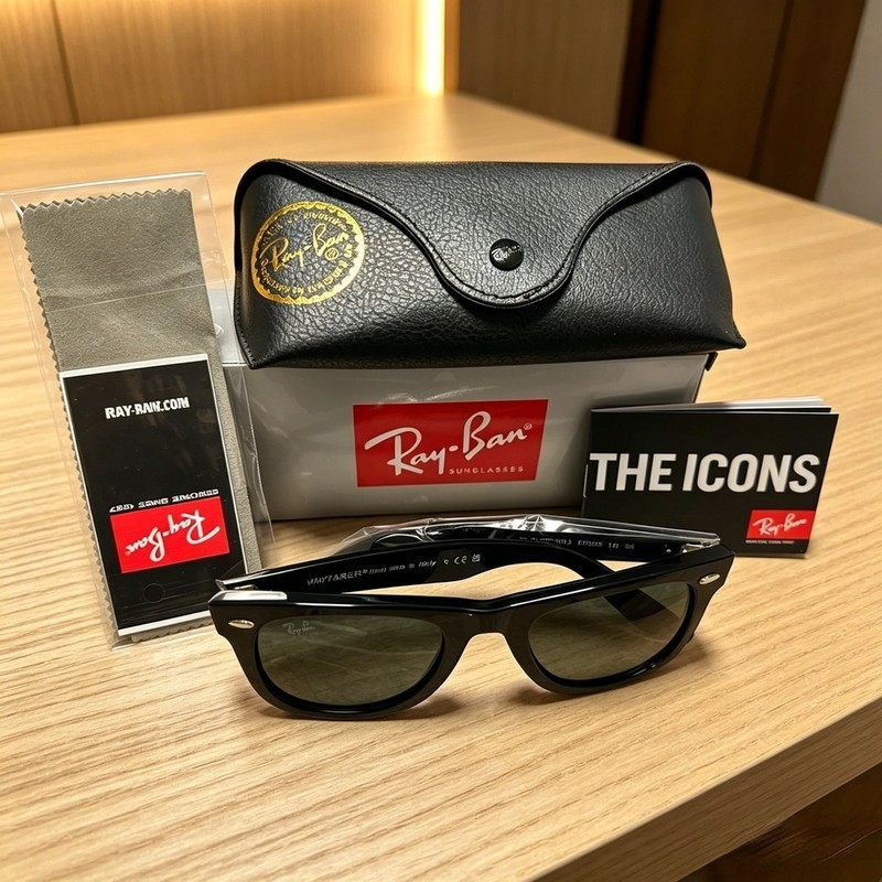 Ray-Ban RB2140 Wayfarer Classic Sunglasses Sunglass Black Frame Gray Lens 50mm gallery