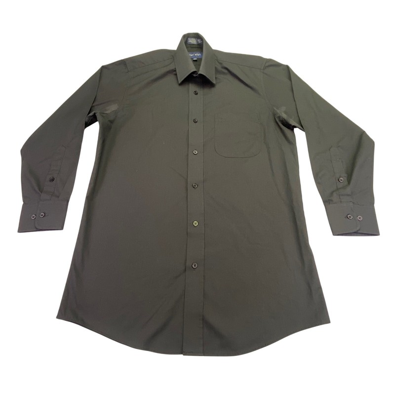 Neil Allyn Dress Shirt Small 30/31 Wing Collar Black Tuxedo Shirt Barrel Cuff