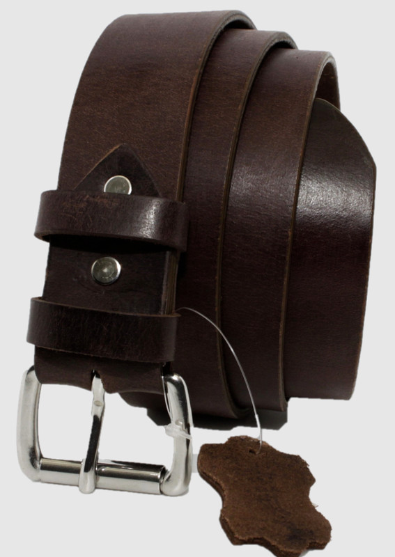 Men's Genuine Buffalo FULL GRAIN Leather Belt, 1 1/2" width, Handmade, By Amish gallery