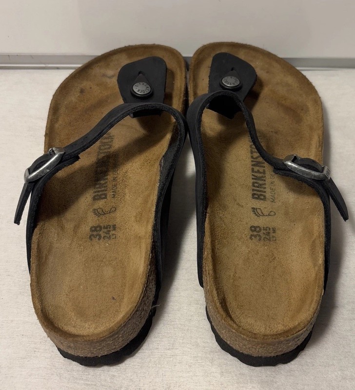BIRKENSTOCK Gizeh BURKA-FLOR Thong FLIP FLOP Sandals in BLACK Eu 38 W-7-M-5 gallery