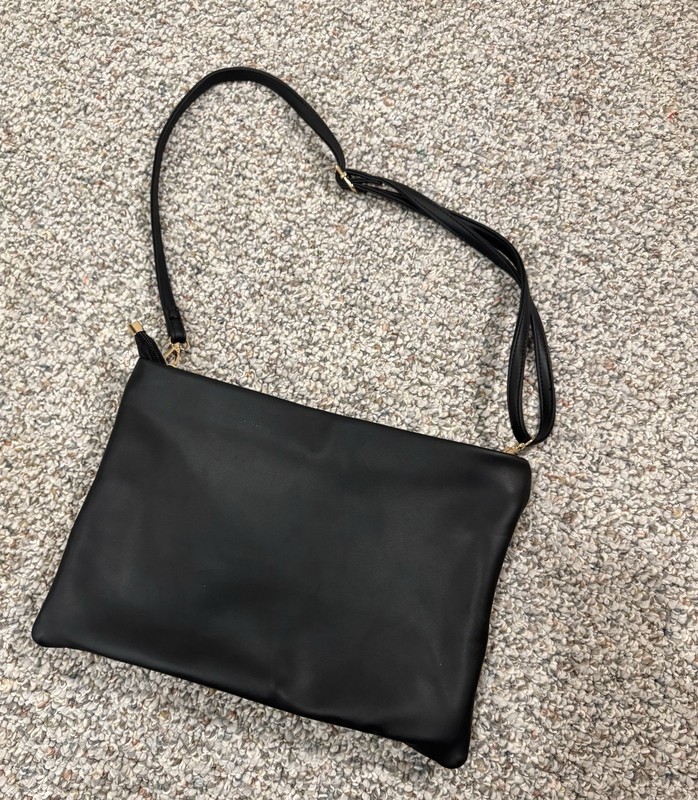 Anthropologie Black Woven Zip Crossbody Bag So Soft Quiet Luxury gallery