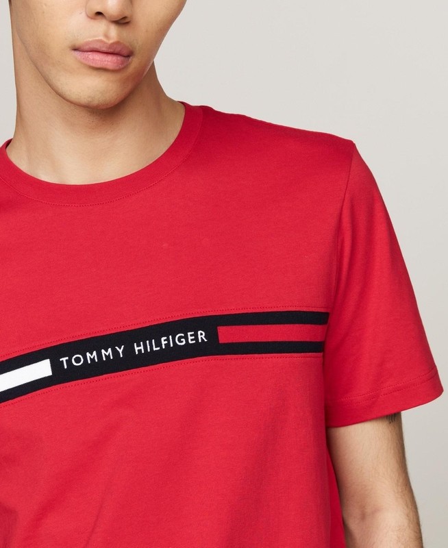 Tommy Hilfiger Men's Big & Tall Chest Insert Short Sleeve T-Shirt Med Red-3XLT gallery