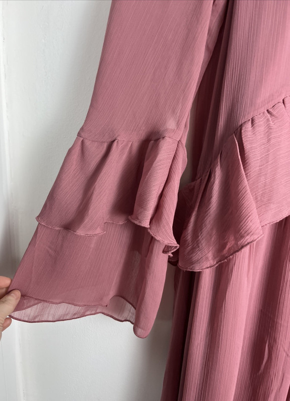 NEW LOOK - RUFFLED CHIFFON DRESS - SIZE 10 - PINK gallery
