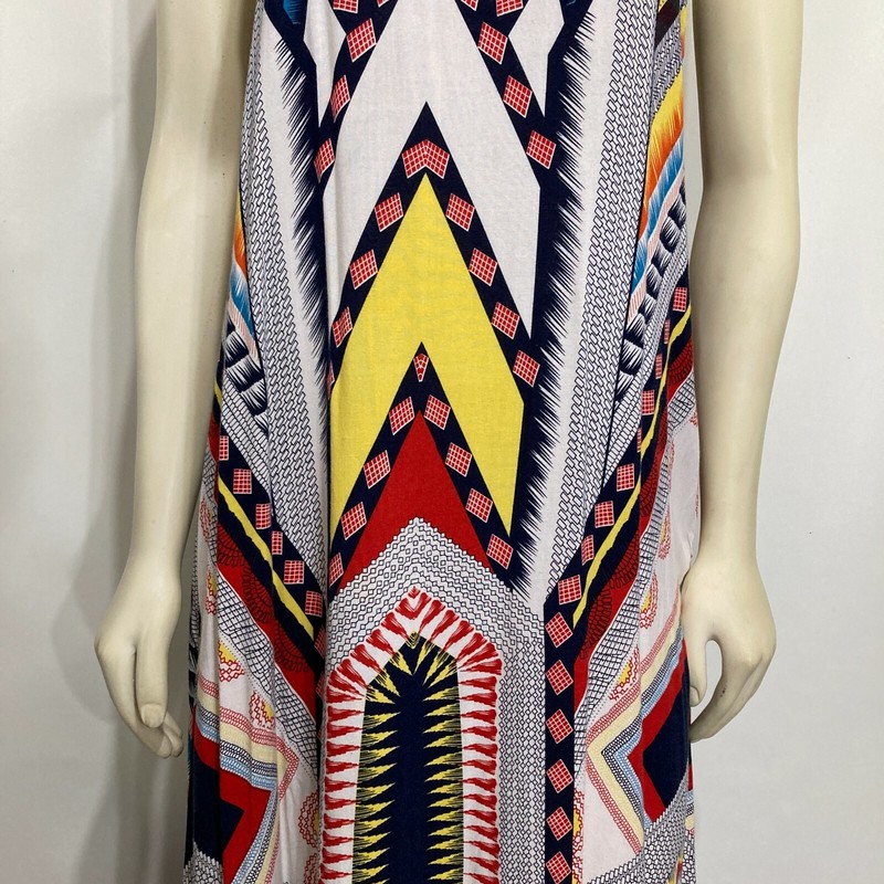 Sunny Girl M Multi-Color Boho Hippie Sleeveless Swing Long Dress Rayon gallery
