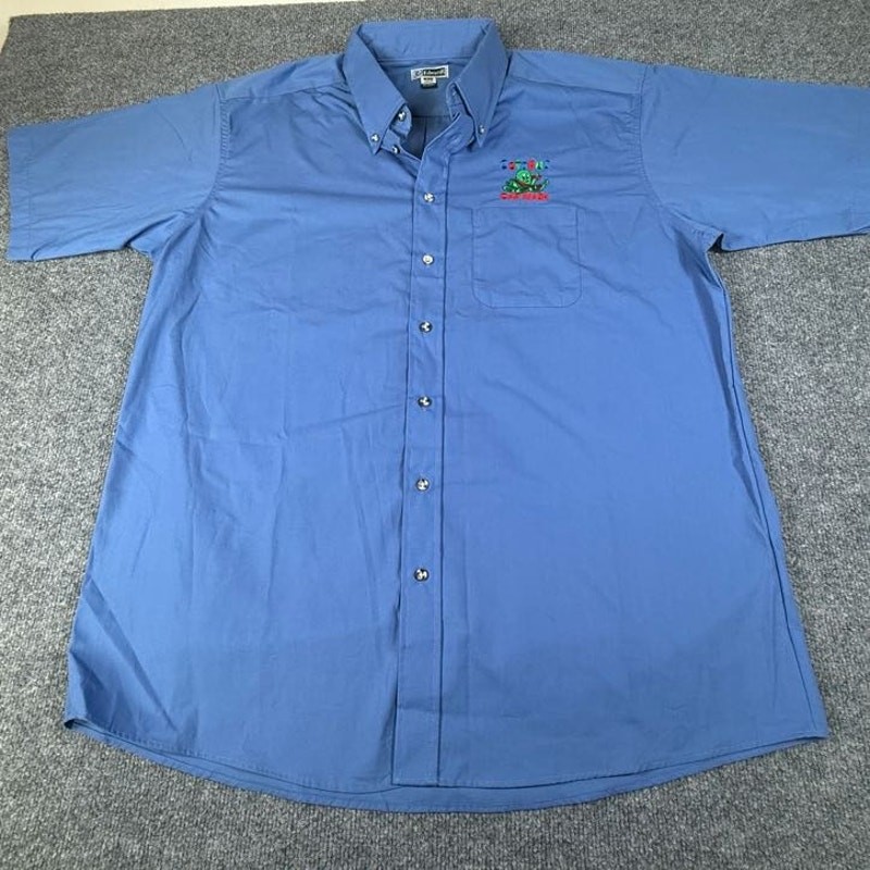 Edwards Garments Easy Care Poplin Short Sleeve French Blue Octopus Car Wash XLT