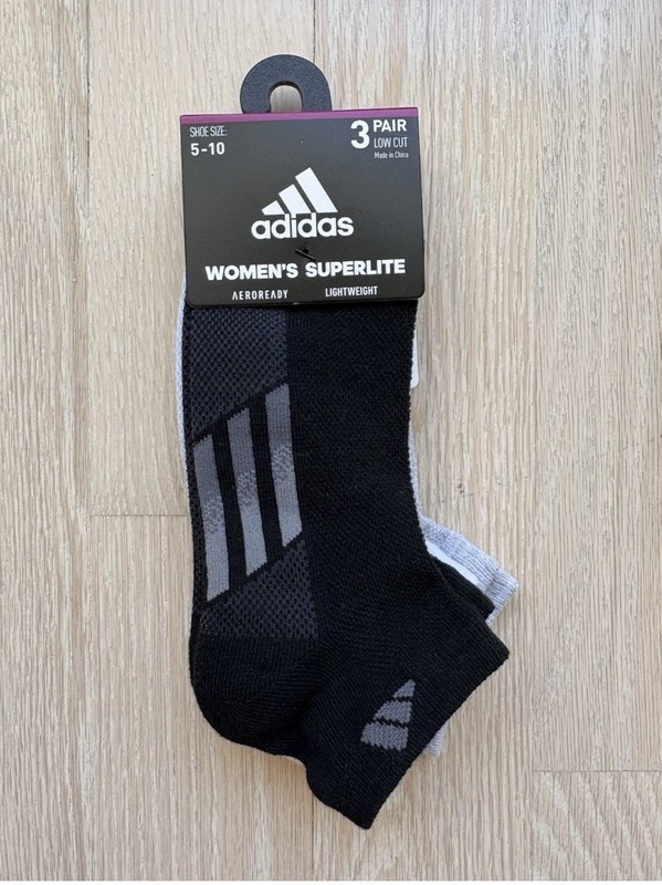ADIDAS 3 Pack OS Women’s Superlite Cushioned Lightweight Low Cut Socks Multi NWT