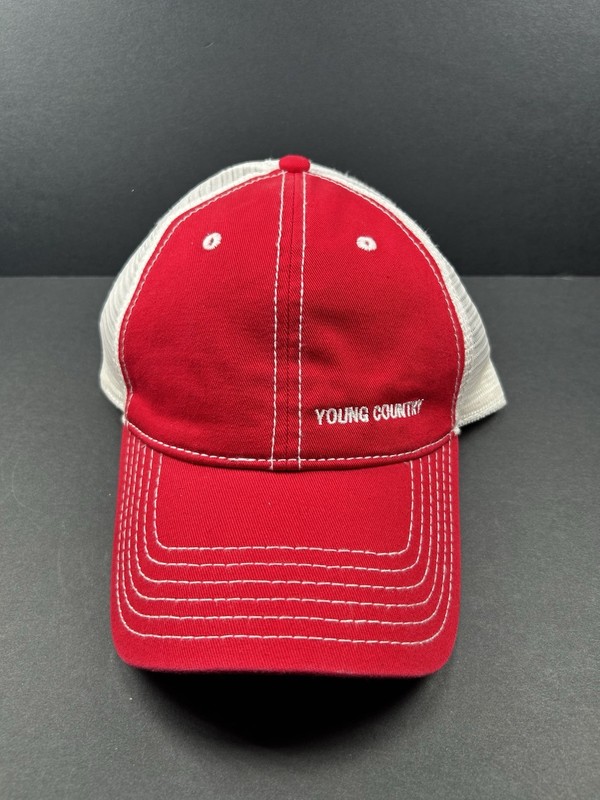 OTTO YOUNG COUNTRY Embroidered Adult Red Adjustable Snapback Trucker Hat Cap OS