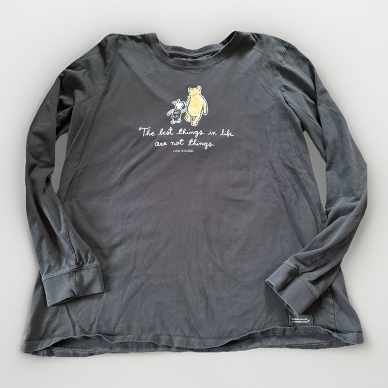 Life is Good Women’s XL Winnie The Pooh T-Shirt Crusher Long Sleeve Cotton