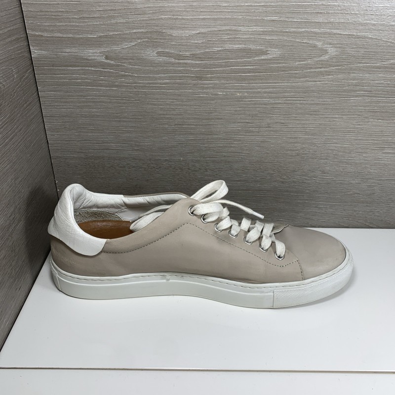 Good Man Edge Lo-Top Sneakers Beige Leather Casual Shoes US Sz 10 Made in Italy gallery