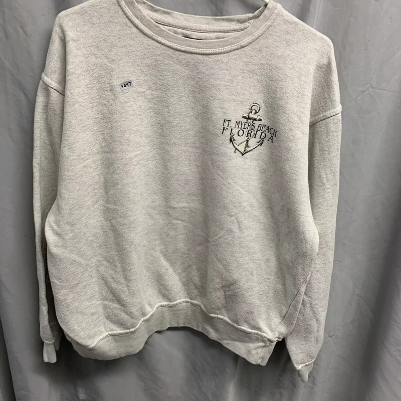 Flordia Beach Sweater Adult Large Grey Long Sleeve Pacific Classic Heavy Mens