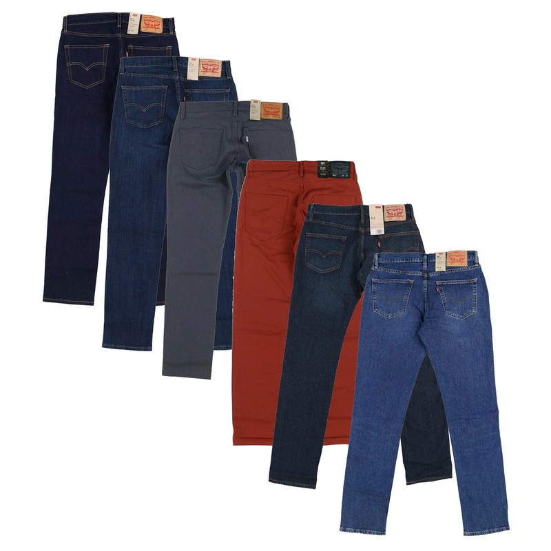 Levis 511 Men’s Jeans Slim Fit Stretch Denim Bottoms Skinny Pants Pockets New