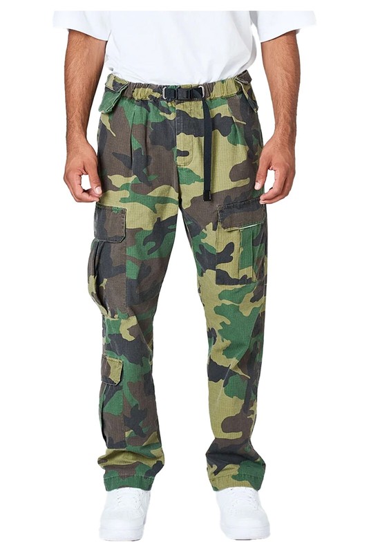 WHITE SAND men’s cargo trousers ripstop camouflage print SU75 290 MADE IN ITALY