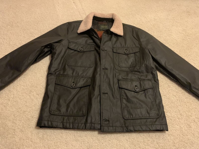 London Fog Heritage Black Field Coat Sherpa Collar – Black Mens XL New NWT