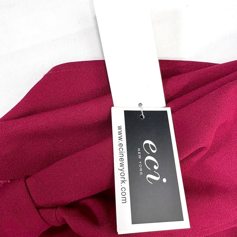 NWT ECI New York Red Off Shoulder Knot Front Sheath Dress Size 6 gallery