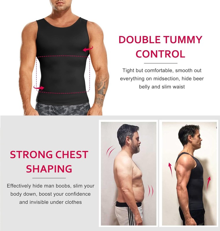 Shaperluv for Men Shaperluv Tank Compression Shirt Gynecomastia Belly Shapewear gallery