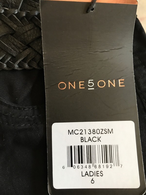 One 5 One Women's Braided Belt Crop Pants Black Size 6 gallery