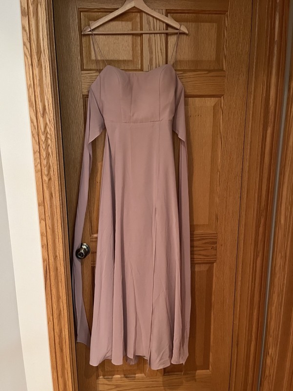 Jenny Yoo Kiara BHLDN Maxi Gown Women 4 Open Back Tie Chiffon Formal Blush