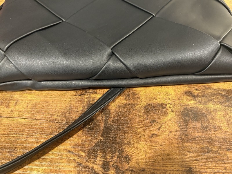 Anthropologie Black Woven Zip Crossbody Bag So Soft Quiet Luxury gallery
