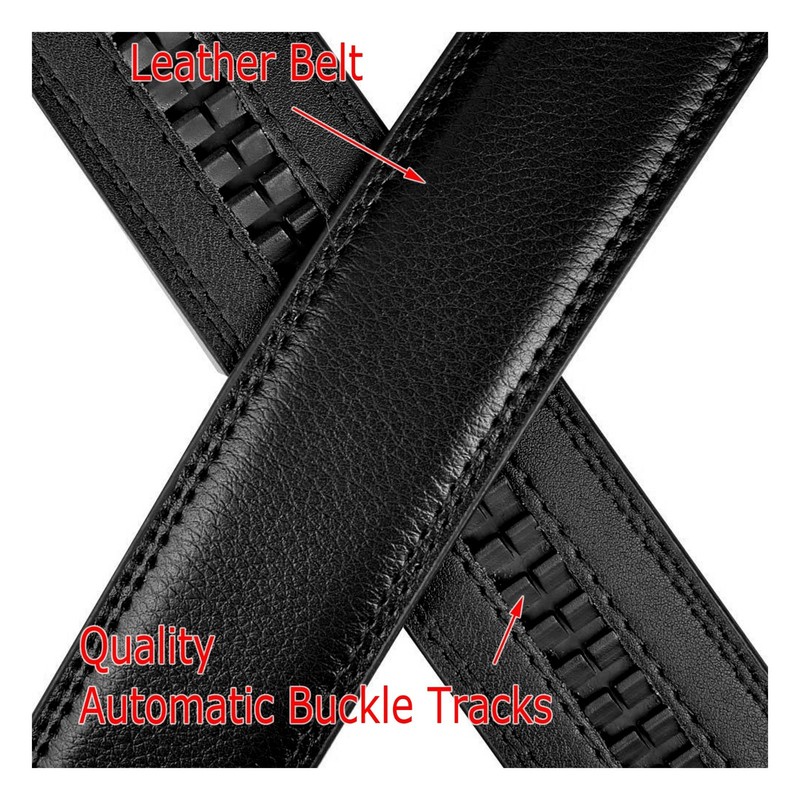 Lot Genuine Leather Mens Ratchet Belt Belts For Men Adjustable Automatic Buckle gallery