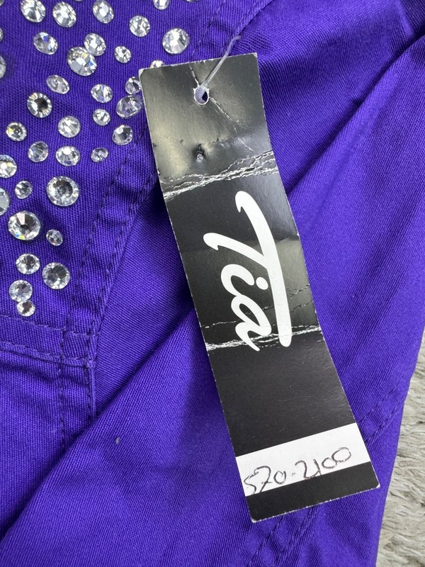 Tia Couture Jacket Women Small Purple Diamond Bedazzled Western Rockabilly NWT gallery
