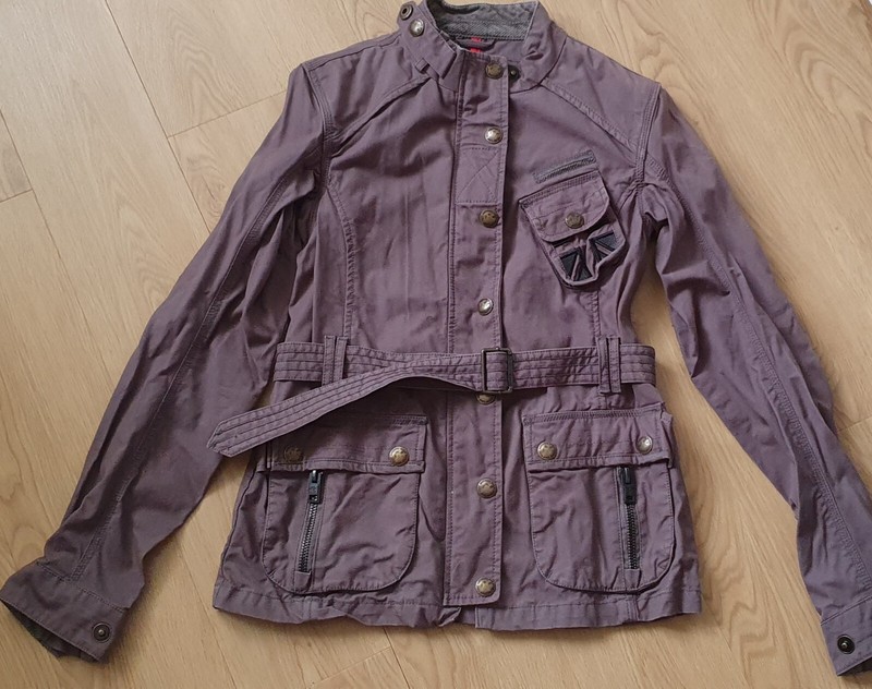 Superdry Ltd Motorbike + engineering inspired Khaki jacket + Belt size MEDIUM