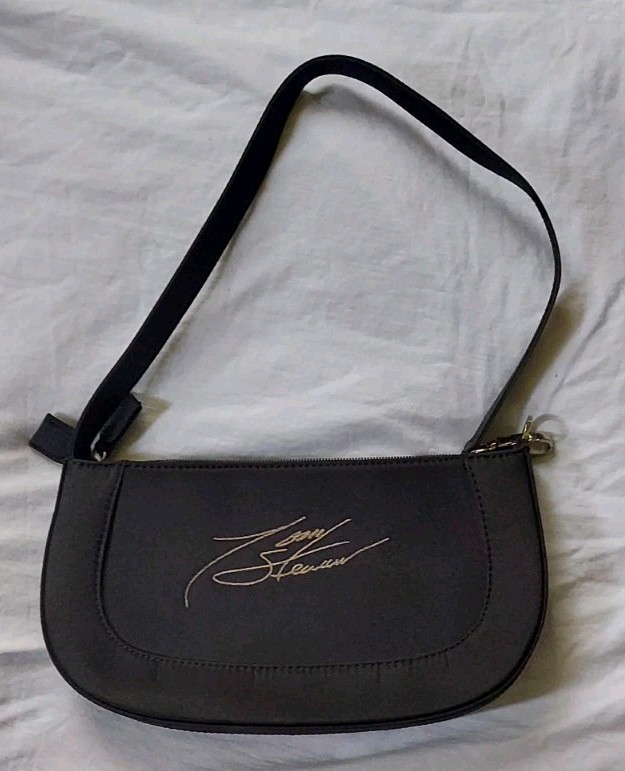 Black Crescent Women’s Shoulder Bag Zip Closure Orange "20" Front gallery