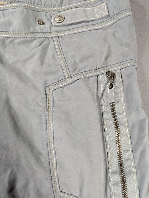Joujou Cargo Pants Womens LG Gray 34W 25L Wide Leg Zip Pockets Grunge Straps Y2K gallery